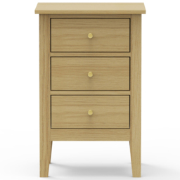 Core Products Henley Oak Effect 3 Drawer Bedside Cabinet - thumbnail 3