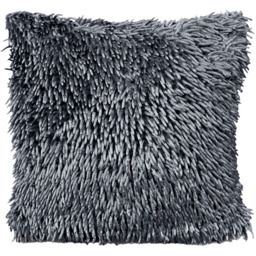 Velosso Shaggy Chenille Charcoal Filled Cushion 43 x 43cm 2 Pack