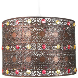 Happy Homewares Bronze Acrylic Gem Moroccan Chandelier Ceiling Pendant Shade