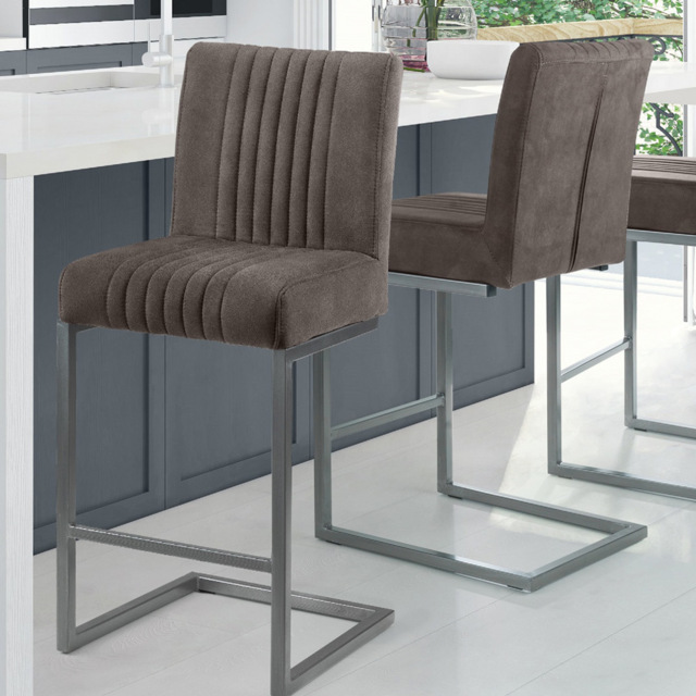 Julian Bowen Brooklyn Charcoal Grey Bar Stool Set of 2 - image 1