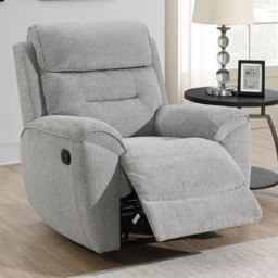 Clinton Light Grey Manual Recliner Chair - thumbnail 1