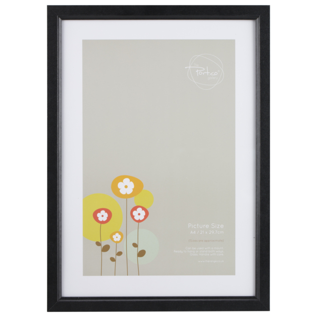 The Port Gallery A4 Black Ridged Photo Frame