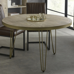 Brooklyn Huyen 6 Seater Light Gold Round Dining Table - thumbnail 1