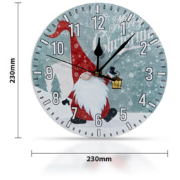 Xmas Haus Round Gonk Santa Christmas Wall Clock 23cm - thumbnail 3