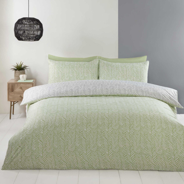 Rapport Home Helston Double Green Duvet Set - image 1