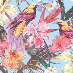 Origin Murals Watercoloured Petals Blue Wall Mural - thumbnail 2