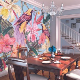 Origin Murals Watercoloured Petals Blue Wall Mural