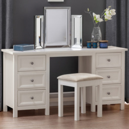 Julian Bowen Maine 6 Drawer Surf White Dressing Table