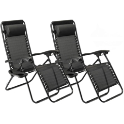 Eurotrade Set of 2 Black Zero Gravity Recliner Chair - thumbnail 2