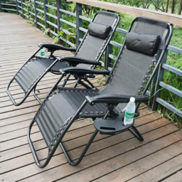 Eurotrade Set of 2 Black Zero Gravity Recliner Chair - thumbnail 3