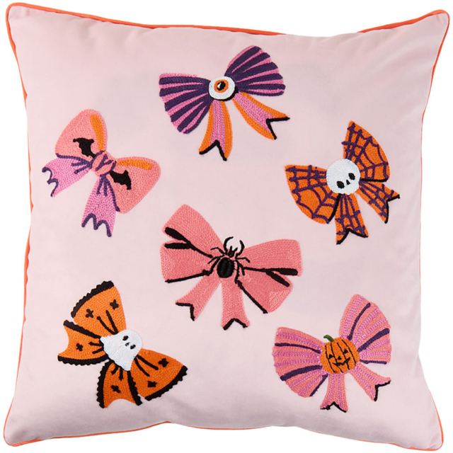 Halloween Bows Cushion Pink - image 1