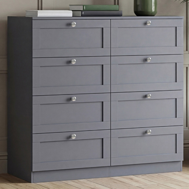 Vida Designs Altino Grey 8 Drawer Shaker-Style Chest of Drawers - image 1