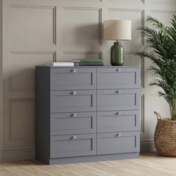 Vida Designs Altino Grey 8 Drawer Shaker-Style Chest of Drawers - thumbnail 3