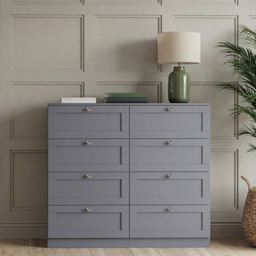 Vida Designs Altino Grey 8 Drawer Shaker-Style Chest of Drawers - thumbnail 4