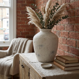 Amara White Textured Flower Vase - thumbnail 2