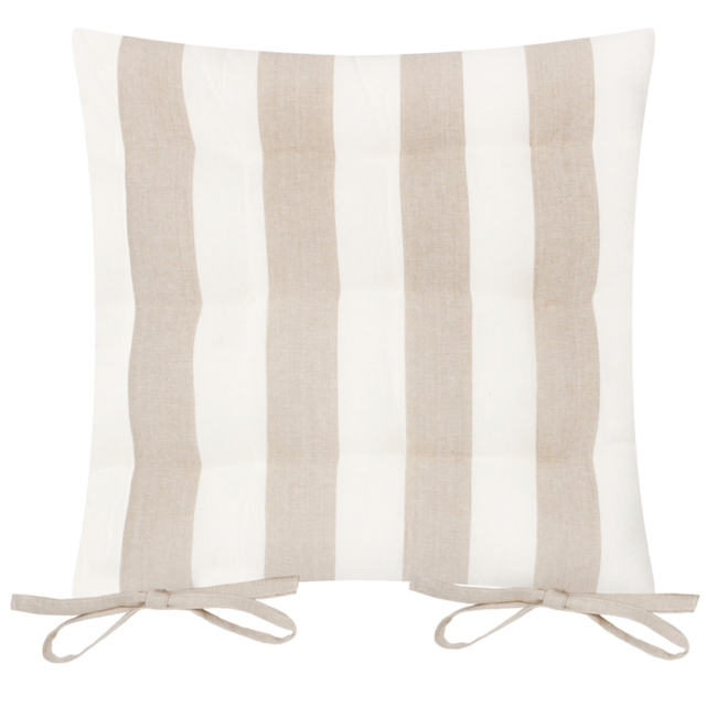 Yard Hayle Striped Natural Cotton Seat Pad 40 x 40cm 2 Pack - image 1