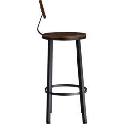 tectake Poole Set of 2 Dark Wood Bar Stools - thumbnail 4