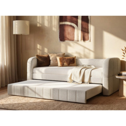 Flair Livia Chenille Cream Day Bed with Trundle - thumbnail 4