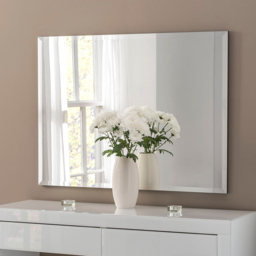 Yearn Silver Classic Bevelled Rectangular Mirror 102 x 76cm - thumbnail 2