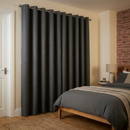 My Home Linden Charcoal Blackout Curtains 168 x 137cm - thumbnail 4