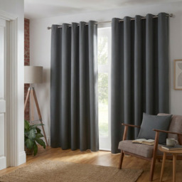 My Home Linden Charcoal Blackout Curtains 168 x 137cm - thumbnail 3