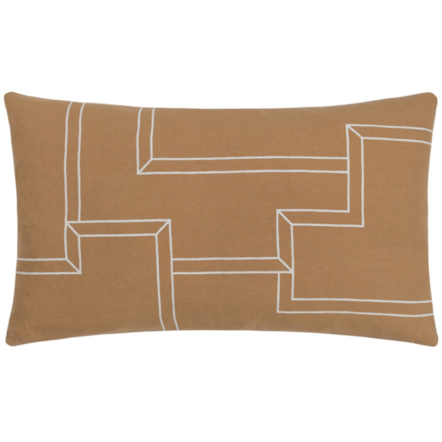 Hoem Marzena Toffee Geometric Cushion - image 1