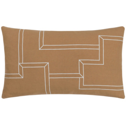 Hoem Marzena Toffee Geometric Cushion - thumbnail 1