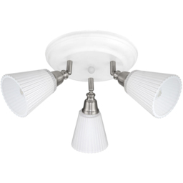 Cosylyte Leverton 3 Light Ribbed Glass Spotlight