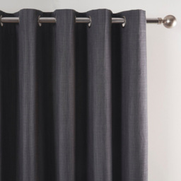 Divante Hoxton Charcoal Blackout Eyelet Curtains 229 x 229cm - thumbnail 3