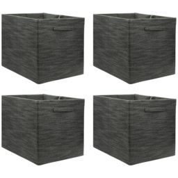 Homebase Textured Grey Cube Storage Insert 4 Pack
