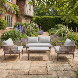 Artemis Home Soveria 4 Seater Brown Garden Lounge Set - thumbnail 1