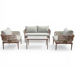 Artemis Home Soveria 4 Seater Brown Garden Lounge Set - thumbnail 2