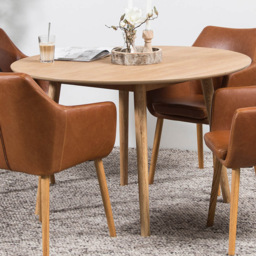 Florence Nagano 4 Seater Round Dining Table Oak