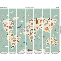 Origin Murals Children's World Map Wall Mural - thumbnail 3