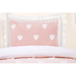 Heart Fleece Jacquard Duvet Set Blush Single - Blush - thumbnail 3