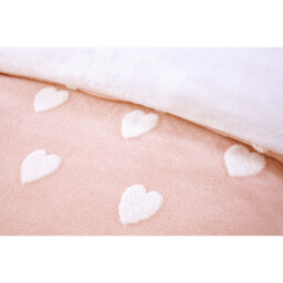 Heart Fleece Jacquard Duvet Set Blush Single - Blush - thumbnail 4