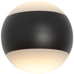 Lighting Collection IP65 Eclipse Sphere LED Outdoor Wall Light - thumbnail 3
