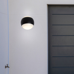 Lighting Collection IP65 Eclipse Sphere LED Outdoor Wall Light - thumbnail 2