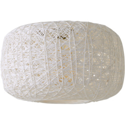 ValueLights Bjorn White Doughnut Twine Rattan Pendant Shade