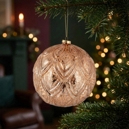 Amber Charm Antique Decadent Bronze Christmas Bauble 15cm - thumbnail 2