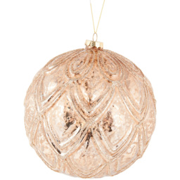 Amber Charm Antique Decadent Bronze Christmas Bauble 15cm
