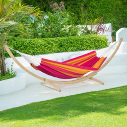 Amazonas Santana Pink Single Premium Traditional Cotton Garden Hammock Set