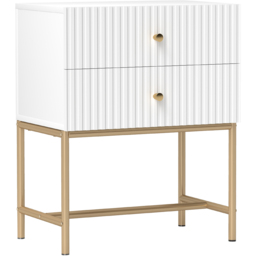 Portland 2 Drawer White Bedside Table - thumbnail 2