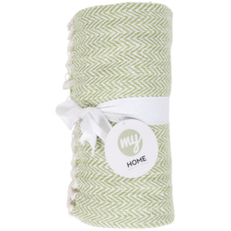 Chevron Woven Throw Green - thumbnail 2