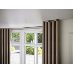 New Edge Blinds 100cm Taupe Styleline Gliding Curtain Pole Set with End Cap - thumbnail 2