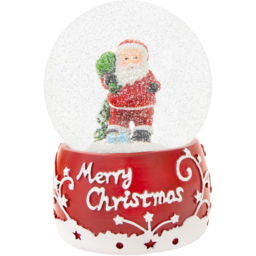 The Christmas Workshop Red and White Musical Santa Snow Globe - thumbnail 1
