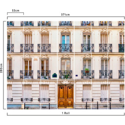 Grandeco Parisain Facade Multicolour 7 Lane Wall Mural - thumbnail 3