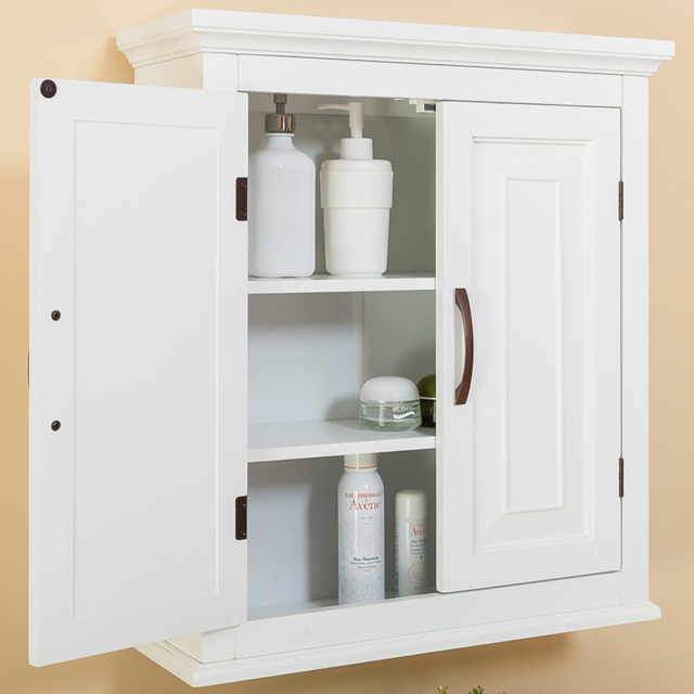 Teamson Home St. James White 2 Door Removable Wall Cabinet - image 1