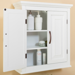 Teamson Home St. James White 2 Door Removable Wall Cabinet - thumbnail 1