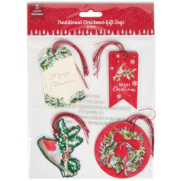 Red Traditional Christmas Gift Tag 20 Pack - thumbnail 1